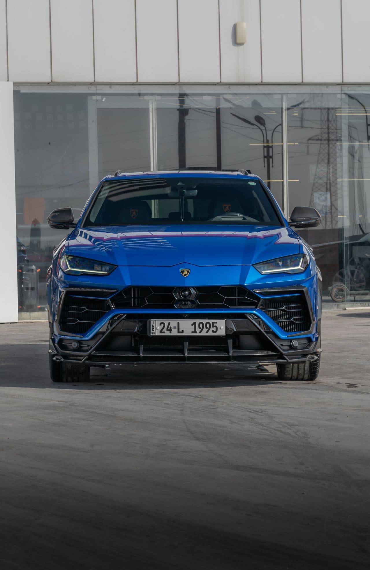 Rent Lamborghini Urus Dubai - blue SUV front view